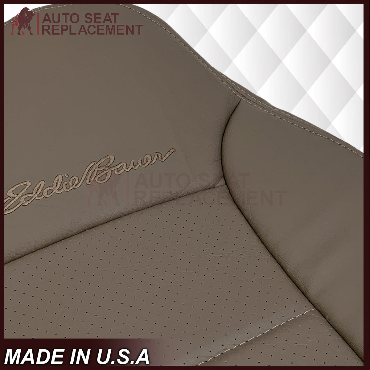 1992 - 1996 Ford Bronco Eddie Bauer Synthetic Leather Seat Cover In Mocha Tan