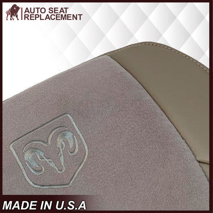 2002 - 2003 Dodge Ram 1500 2500 3500 4500 Laramie SLT Replacement Synthetic Leather & Suede Seat Cover In Tan