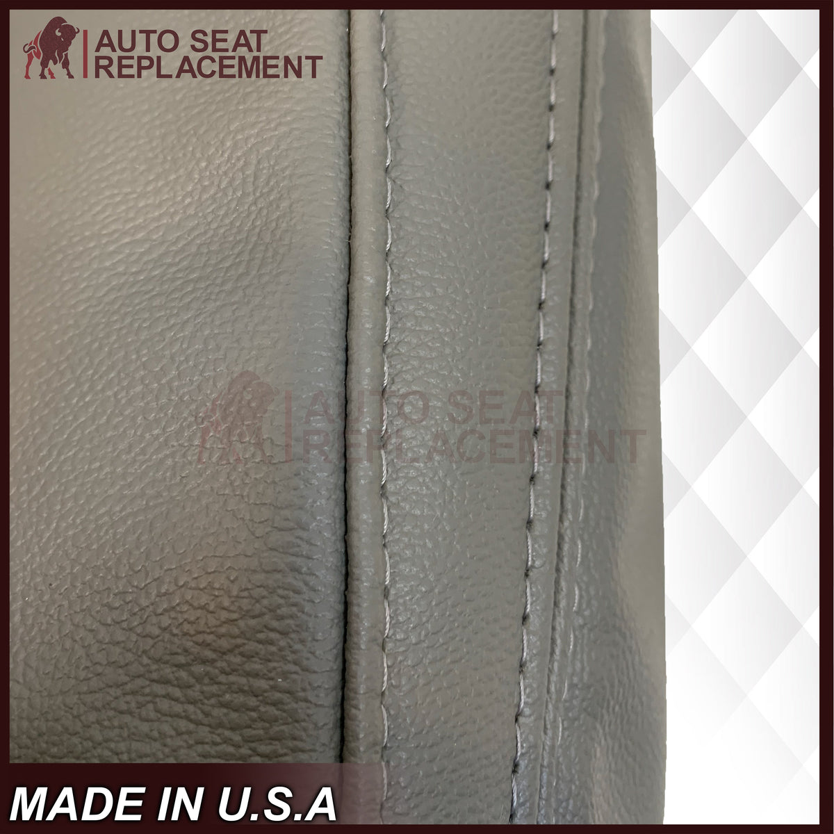 2014-2024 Chevy Silverado 4500HD 5500HD 6500HD WORK TRUCK Synthetic Leather Seat Covers: Gray