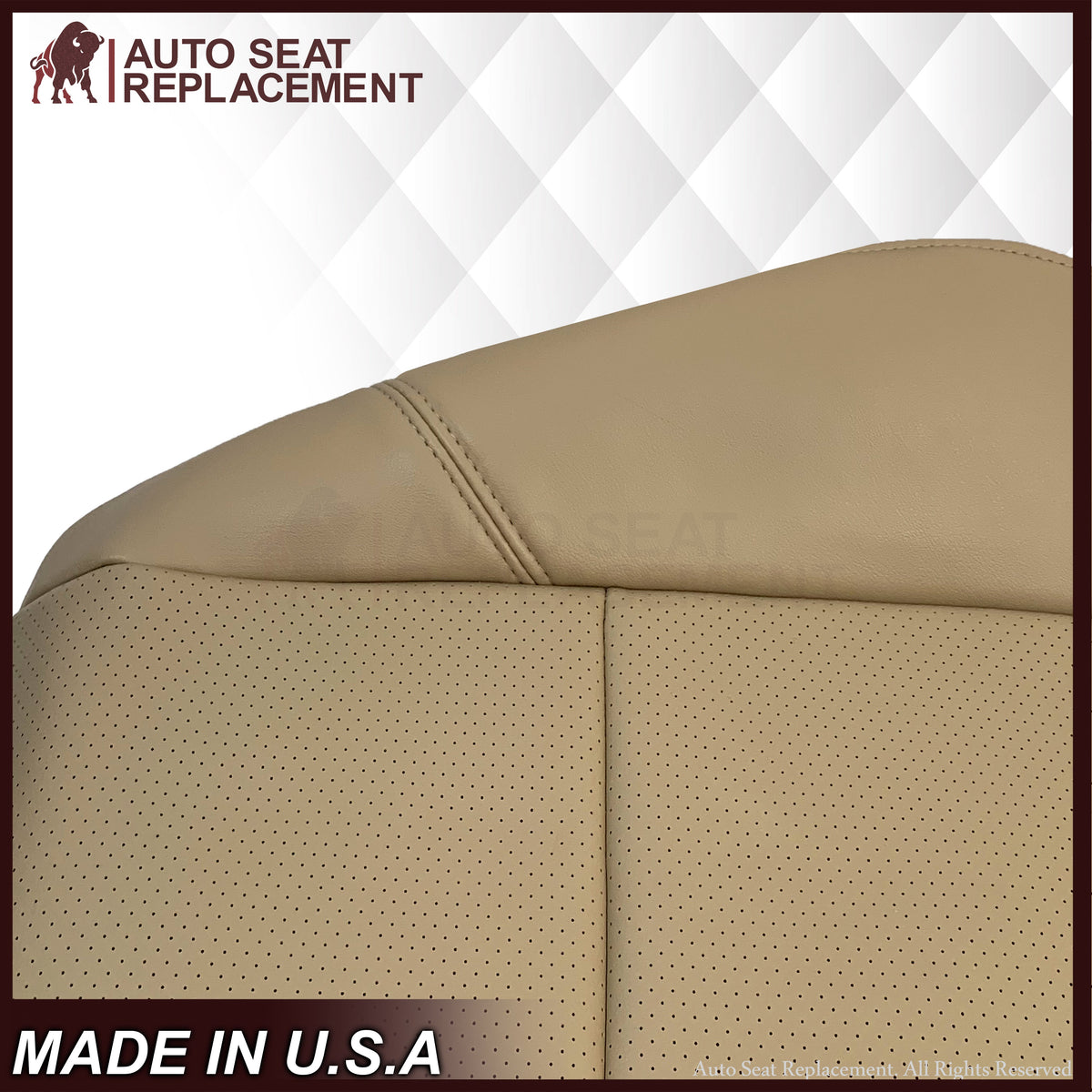 2007-2014 Chevy Silverado Suburban Tahoe Perforated Seat Cover in Light Cashmere Tan: Choose From Variation