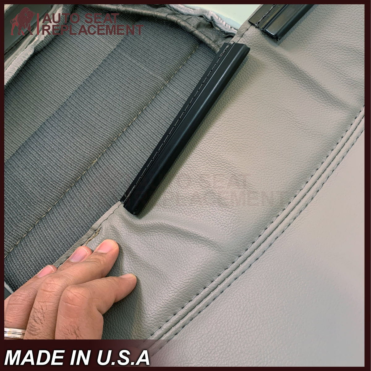 2007-2012 GMC Acadia Denali/SLT Replacement Leather/Syn. Leather Seat Cover: Gray, Perforated