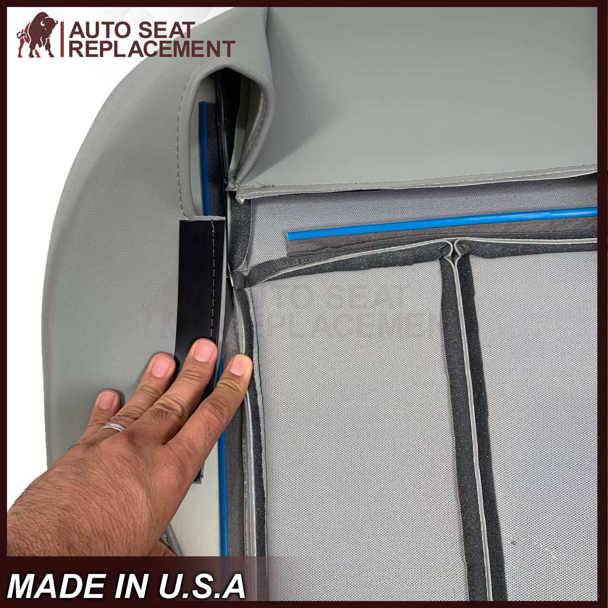 2005-2009 GMC Envoy SLT Denali - Replacement Leather Seat Cover In Gray
