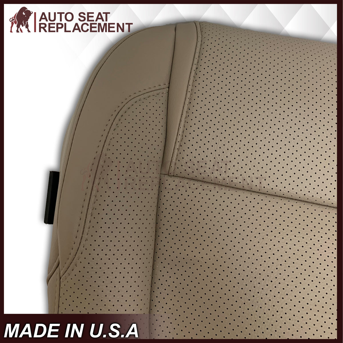 2011 - 2015 Ford Explorer Replacement Perforated Leather Bottom Seat Covers In Gray: Choose Leather OR Vinyl