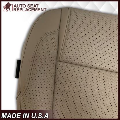 2011 - 2015 Ford Explorer Replacement Perforated Leather Bottom Seat Covers In Gray: Choose Leather OR Vinyl