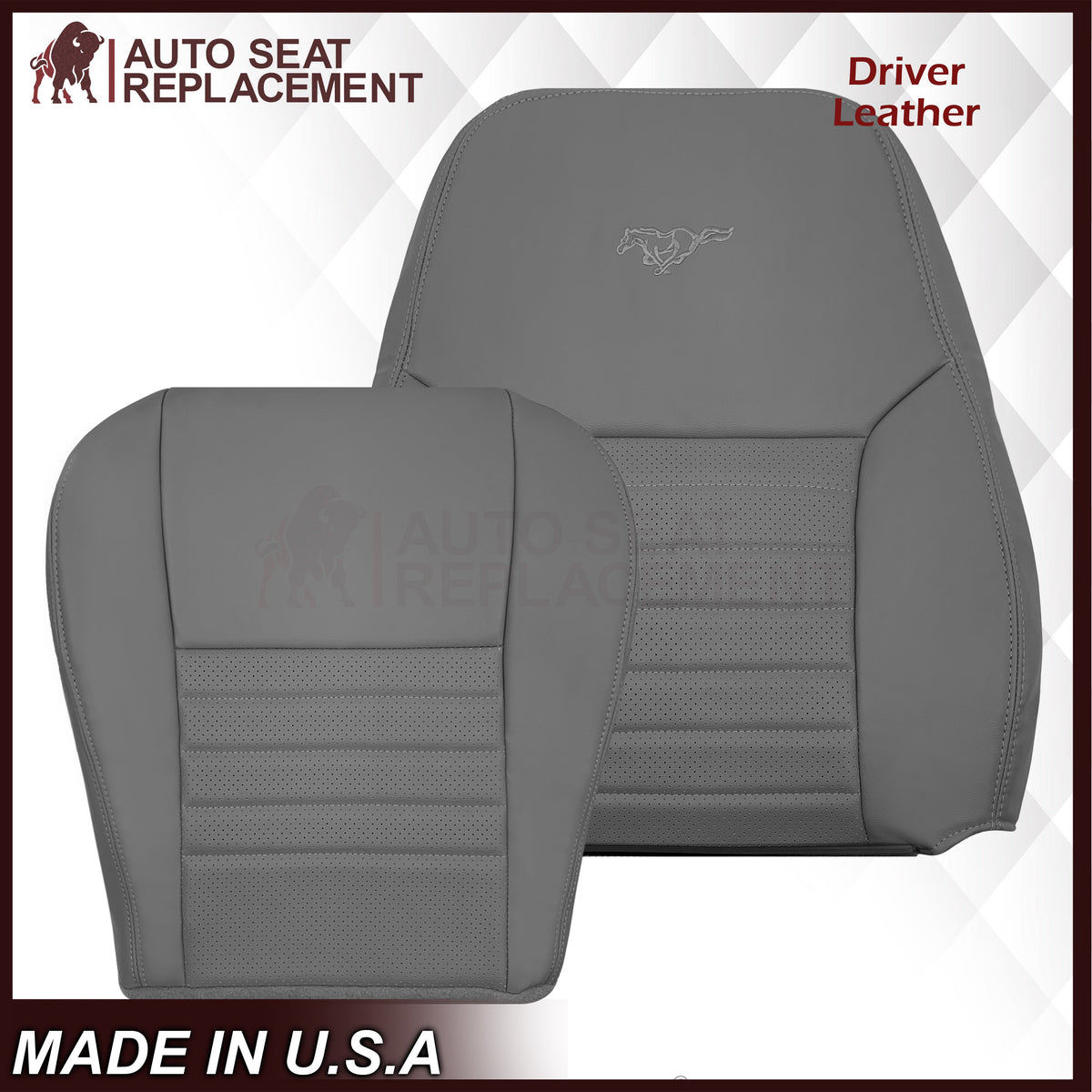 1999-2004 Ford Mustang GT Convertible Replacement Seat Cover In Medium Graphite Gray