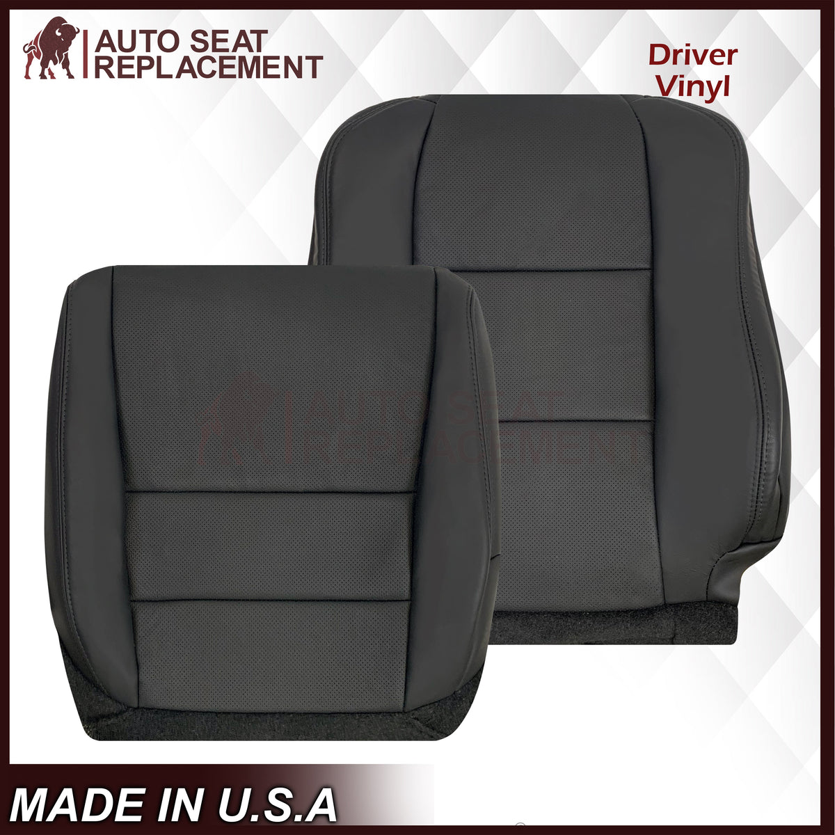 2005 - 2008 Acura TL Driver Or Passenger Seat Covers In Black: Choose Leather OR Synthetic Leather