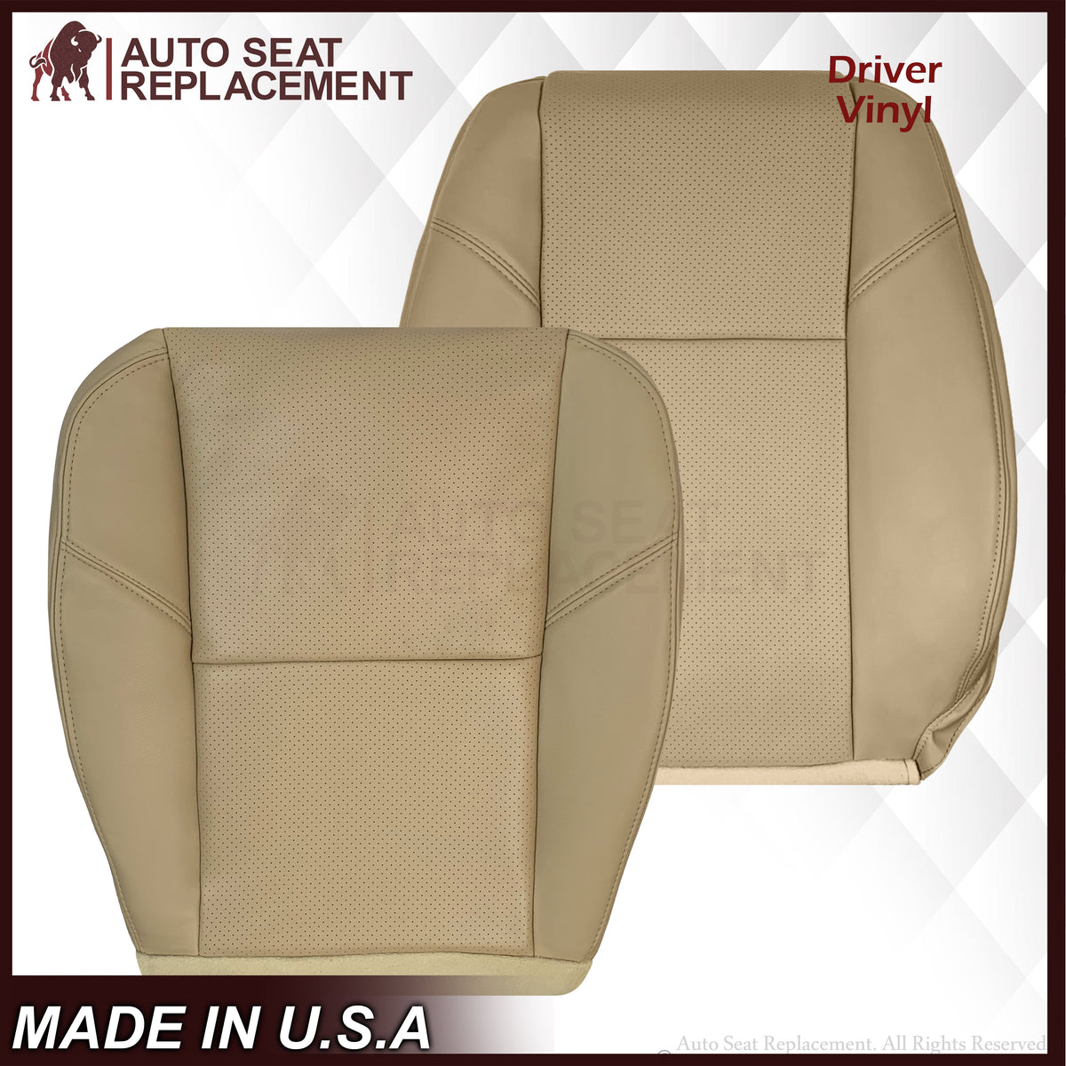 2007-2014 Chevy Silverado Suburban Tahoe Perforated Seat Cover in Light Cashmere Tan: Choose From Variation