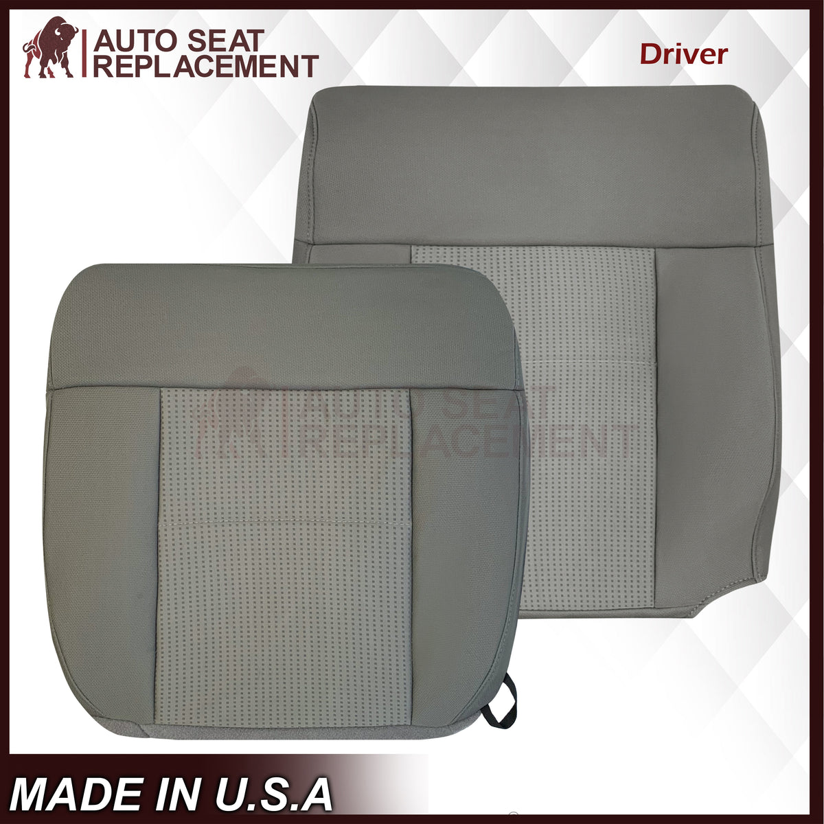 2007 2008 Ford F-150 XLT Replacement Driver OR Passenger Seat Cover in Gray Fabric