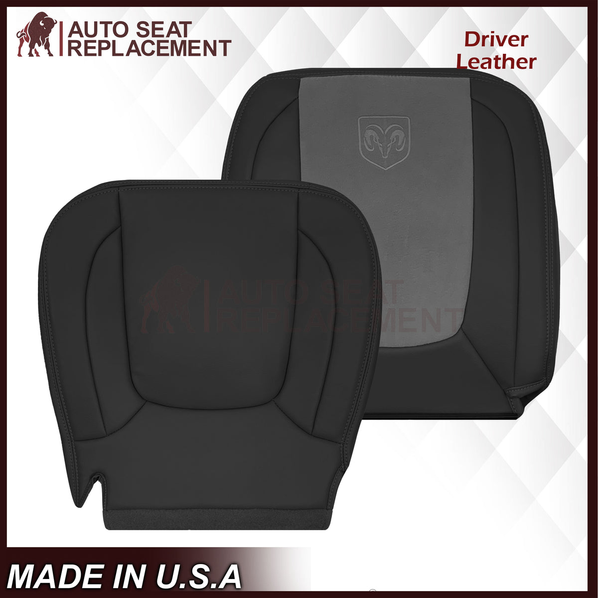 2004 2005 Dodge Ram 1500 2500 3500 Laramie Single Cab Work Truck Replacement Seat Covers In Dark Slate "Dark Gray"