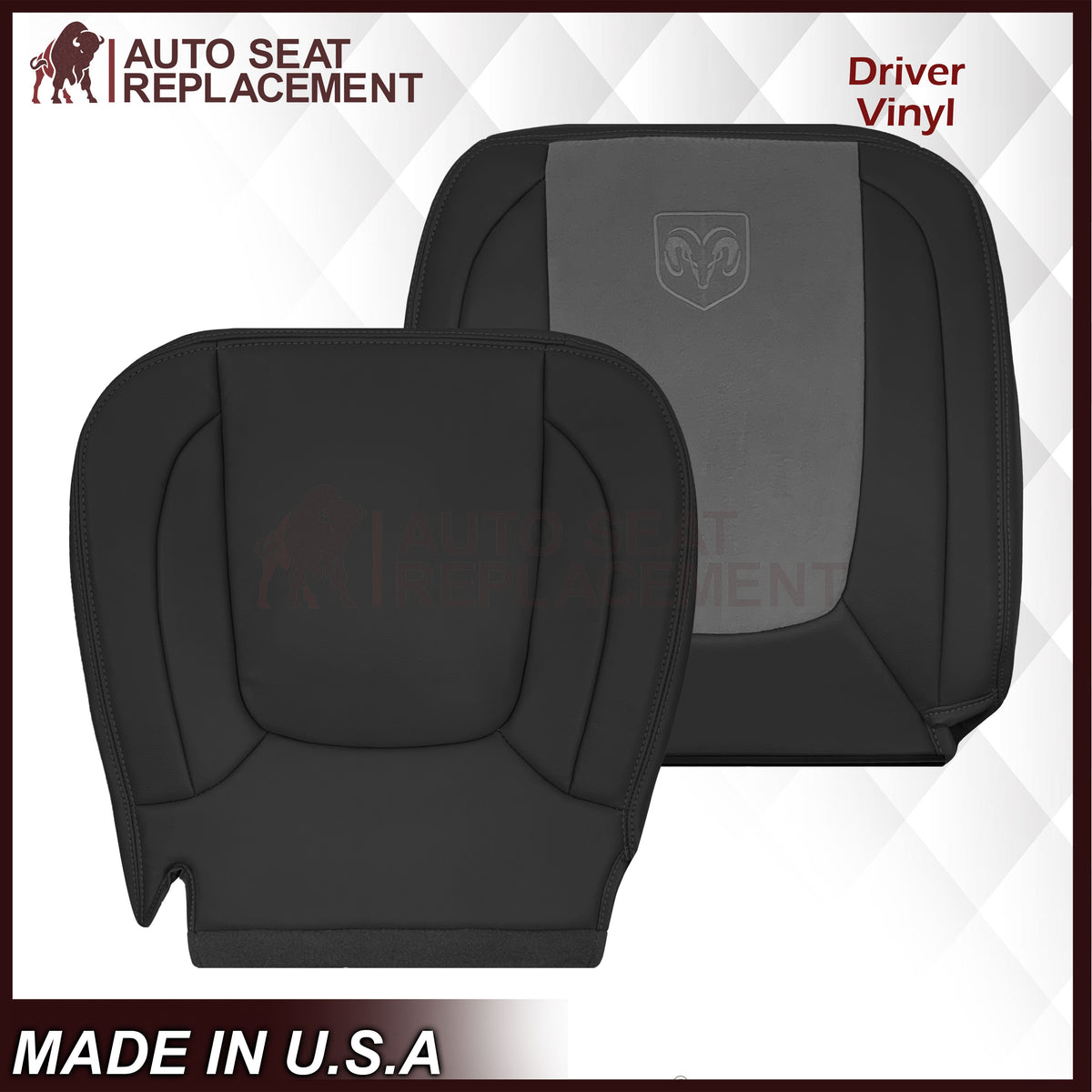 2004 2005 Dodge Ram 1500 2500 3500 Laramie Single Cab Work Truck Replacement Seat Covers In Dark Slate "Dark Gray"