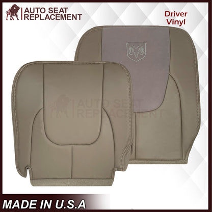 2002 - 2003 Dodge Ram 1500 2500 3500 4500 Laramie SLT Replacement Synthetic Leather & Suede Seat Cover In Tan