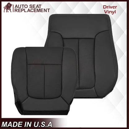 2009 - 2014 Ford F-150 Lariat Replacement Perforated Genuine Leather / Synthetic Leather Seat Cover In Black