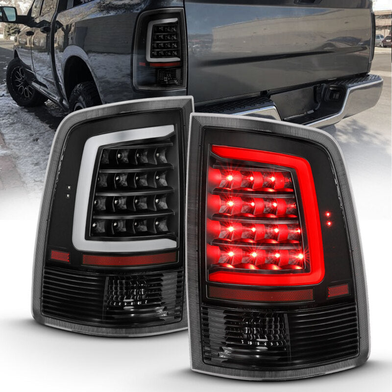 ANZO 2009-2018 Dodge Ram 1500 LED Taillight Plank Style Black w/Clear Lens 311318