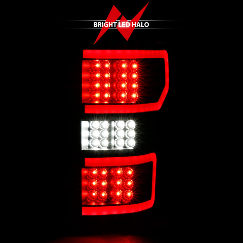 ANZO 18-19 Ford F-150 LED Taillight Black Housing Clear Lens Red Light Bar W/Sequential 311314