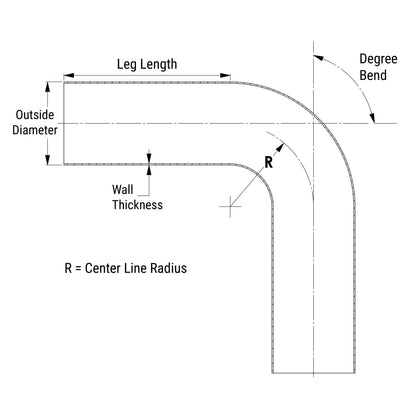 HPS Performance Products HPS 3-1/2" OD 100 Degree Bend 6061 Aluminum Elbow Pipe Tubing, Mill Finish
