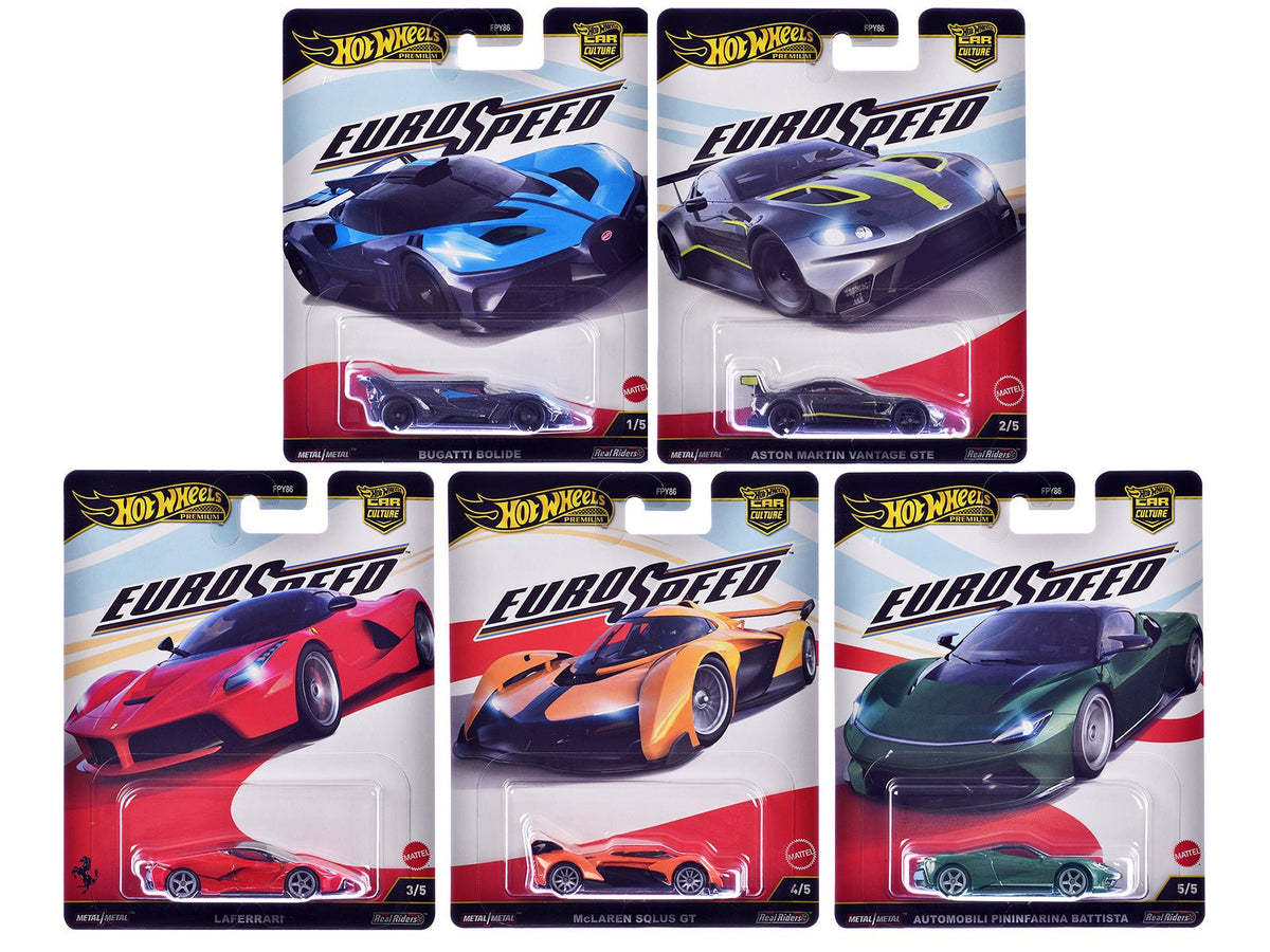 "Euro Speed" 5 piece Set "Car Culture" 2025 Series L Diecast Model Cars by Hot Wheels  free shipping USA