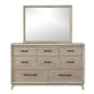 8 Drawers Dresser With Mirror, Bedroom Furniture - Oak