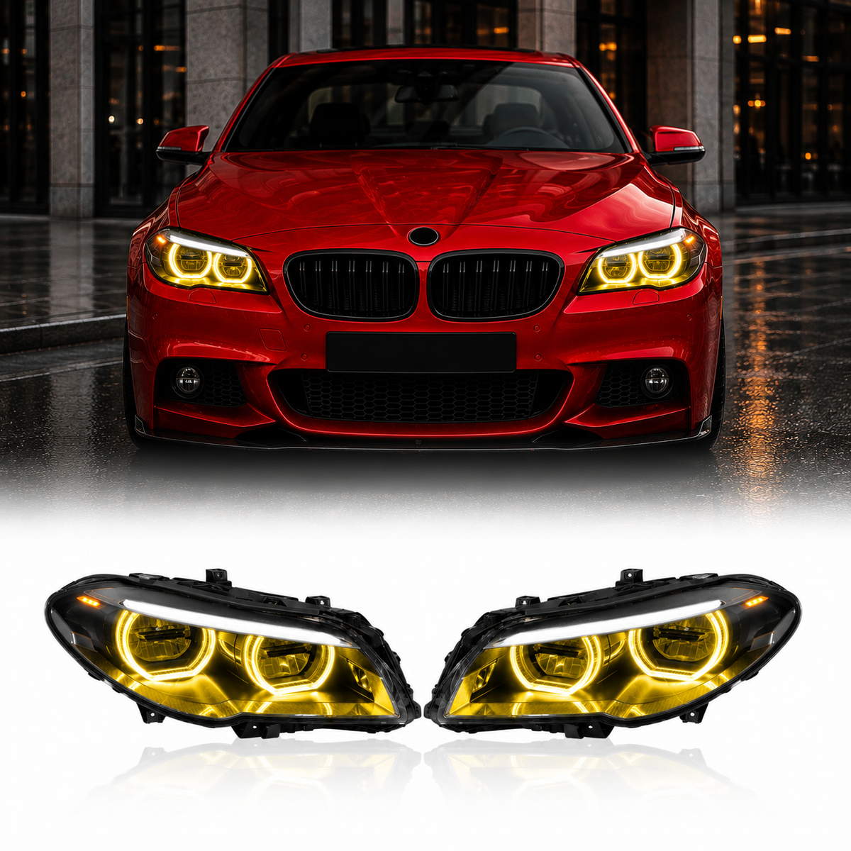 Led Headlights for BMW 5 Series F10 F18 Dual Color Headlamp Upgrade