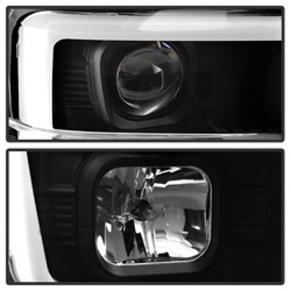 Spyder 08-10 Ford F-250 Projector Headlights V2 - Light Bar DRL LED - Black PRO-YD-FS08V2-LB-BK 5084477