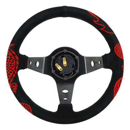 Track Ready 350mm Racing Steering Wheel + Hub Adapter Boss Kit for Civic, Del Sol, Integra