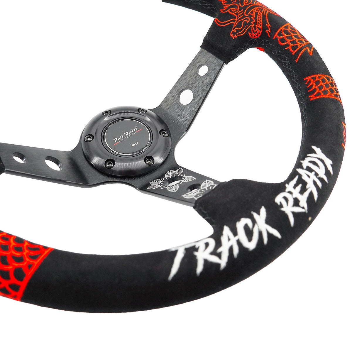 Track Ready Suede Steering Wheel + Hub Adapter Kit For Toyota Corolla, Hilux Pickup