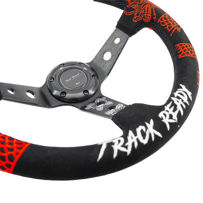 Track Ready Suede Steering Wheel + Hub Adapter Kit For Toyota Corolla, Hilux Pickup