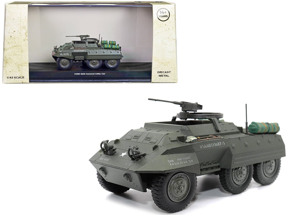 Ford M20 Armored Utility Car Olive Drab "United States Army" 1/43 Diecast Model by Militaria Die Cast  free shipping USA