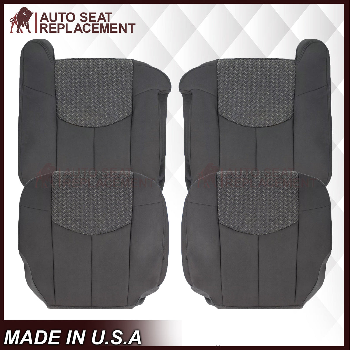 ONLY For 2002 Chevy Avalanche 1500/2500 Replacement Cloth Seat Covers In Dark Gray