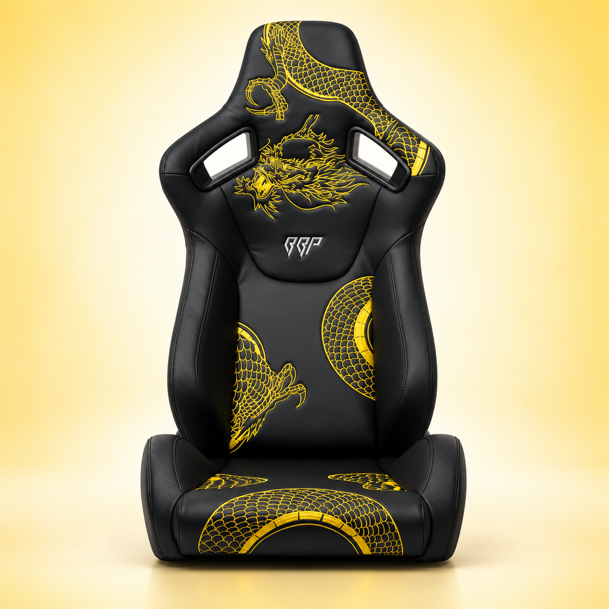 Ryujin Collection Gold Dragon Reclinable Adjustable Racing Bucket Seat