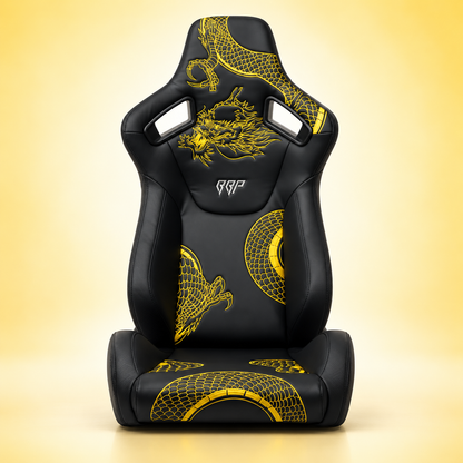 Ryujin Collection Gold Dragon Reclinable Adjustable Racing Bucket Seat