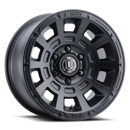 ICON Alloys Thrust Satin Black 17 X 8.5 / 6 X 5.5 25mm Offset 5.75" BS