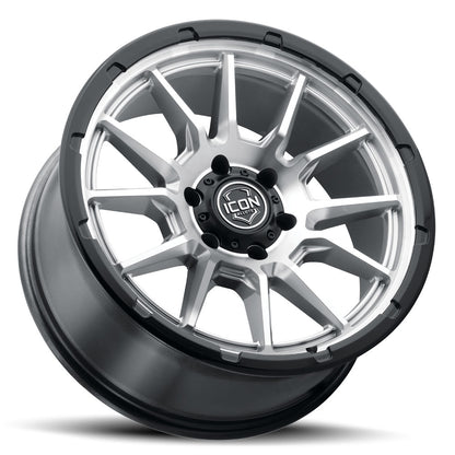 ICON Alloys Cajon Silver Machined W/ Gloss Black Lip 20 X 9 / 6 X 5.5 16mm Offset 5.625" BS