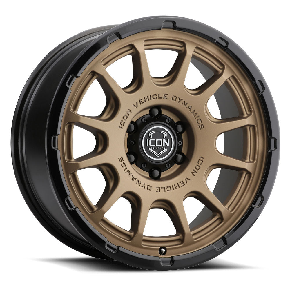 ICON Alloys Rancho Satin Bronze W/ Gloss Black Lip 20 X 9 / 6 X 5.5 16mm Offset 5.625" BS