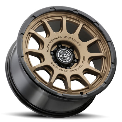 ICON Alloys Rancho Satin Bronze W/ Gloss Black Lip 20 X 9 / 5 X 5 -12mm Offset 4.5" BS