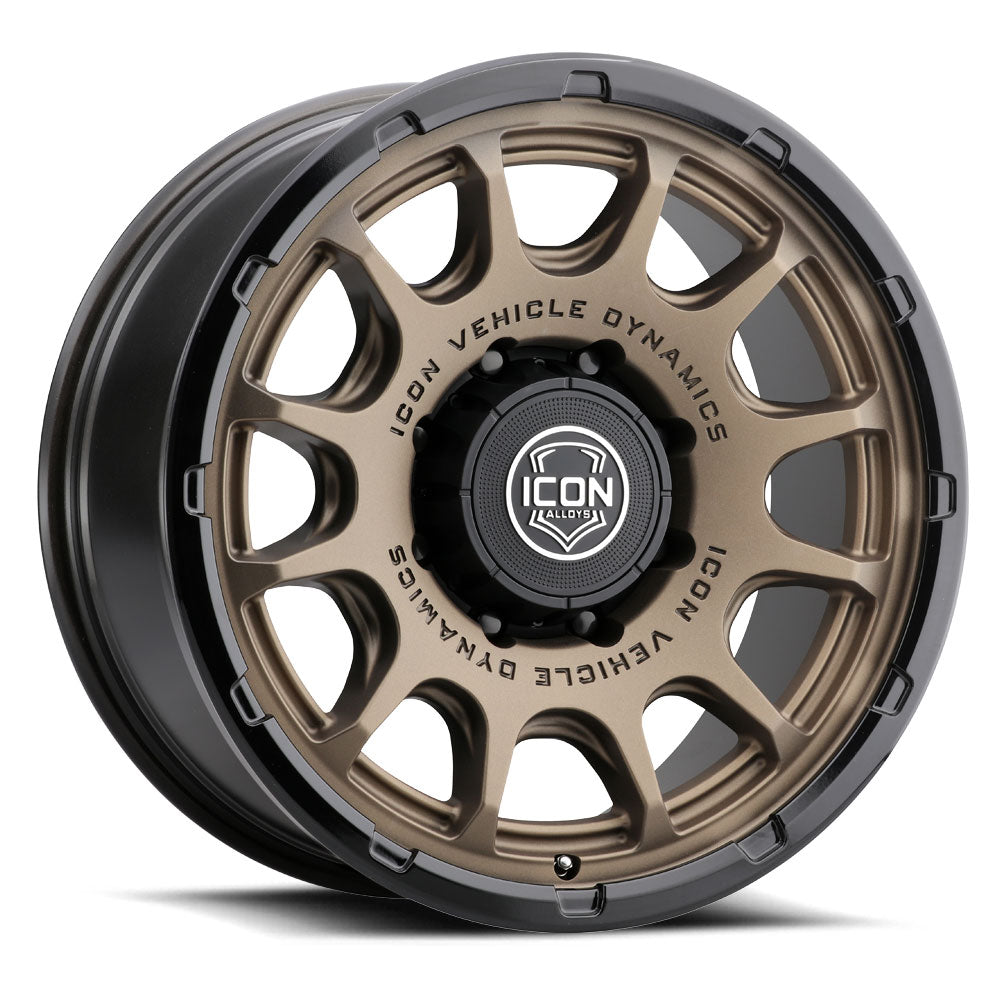 ICON Alloys Rancho Satin Bronze W/ Gloss Black Lip 20 X 9 / 8 X 6.5 12mm Offset 5.5" BS