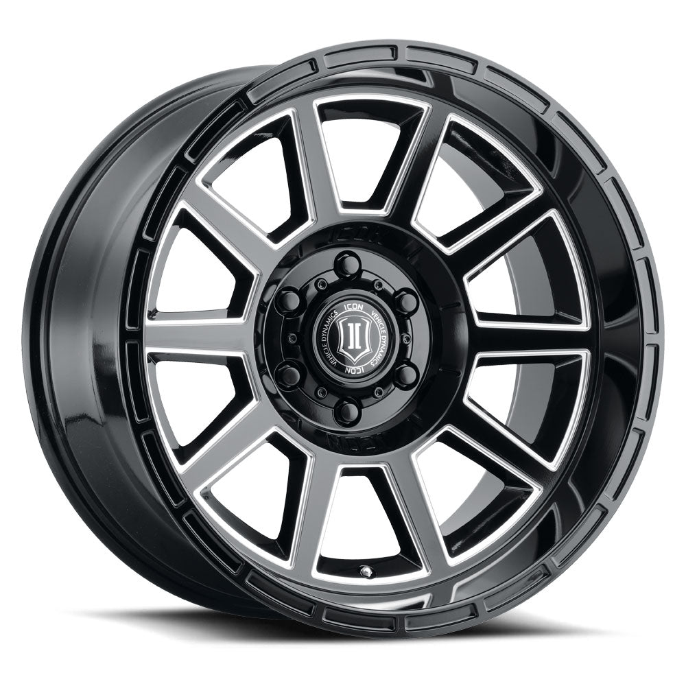 ICON Alloys Recoil Gloss Black W/Milled Windows 20 X 10 / 5 X 150 -24mm Offset 4.5" BS