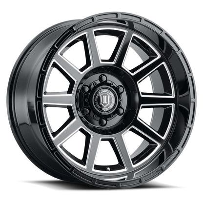 ICON Alloys Recoil Gloss Black W/Milled Windows 20 X 10 / 5 X 150 -24mm Offset 4.5" BS