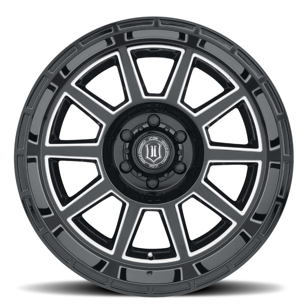 ICON Alloys Recoil Gloss Black W/Milled Windows 20 X 10 / 5 X 150 -24mm Offset 4.5" BS