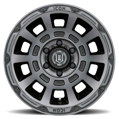 ICON Alloys Thrust Smoked Satin Black 17 X 8.5 / 6 X 5.5 25mm Offset 5.75" BS
