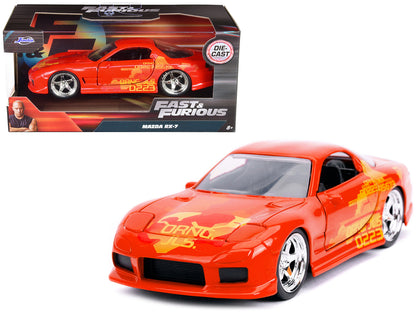 Orange Julius' Mazda RX-7 Orange Metallic with Graphics "Fast & Furious" Series 1/32 Diecast Model Car by Jada  free shipping USA