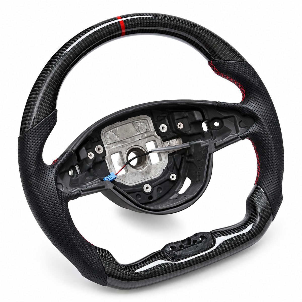 Carbon Fiber Heated Steering Wheel Red Stripe for Mercedes Benz W205 C63 CLA GLE GLS