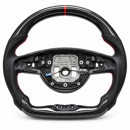 Carbon Fiber Heated Steering Wheel Red Stripe for Mercedes Benz W205 C63 CLA GLE GLS