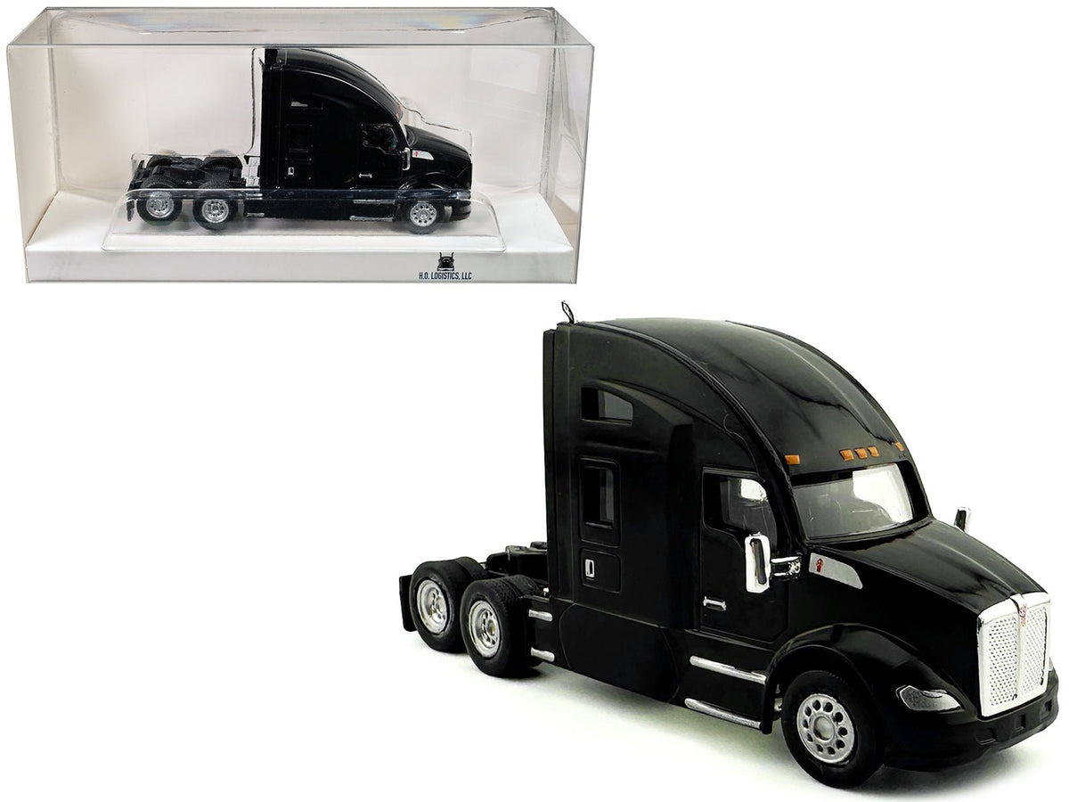 Kenworth T680 Sleeper Cab Black 1/87 (HO) Plastic Model Car by HO Logistics  free shipping USA