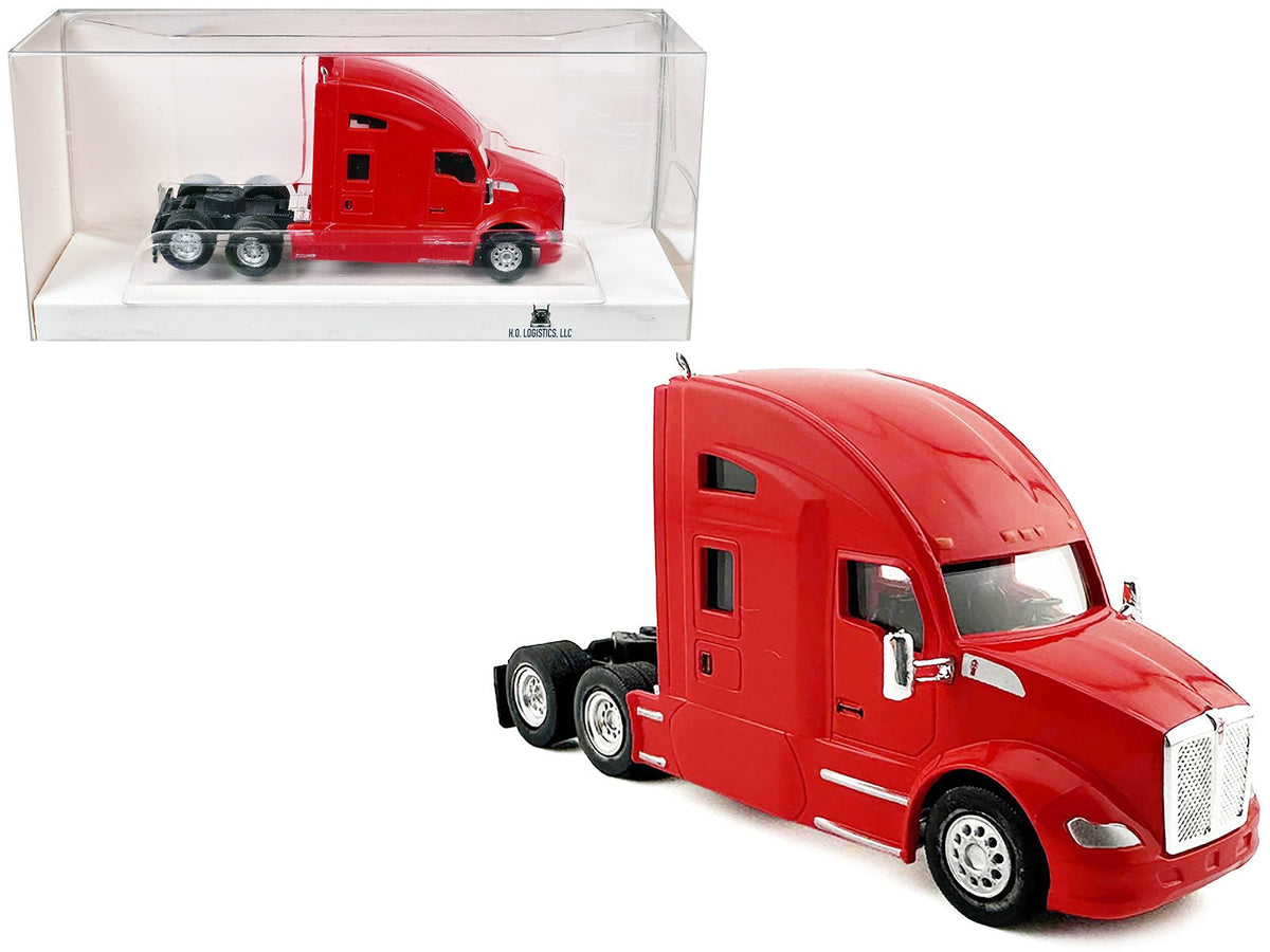Kenworth T680 Sleeper Cab Red 1/87 (HO) Plastic Model Car by HO Logistics  free shipping USA