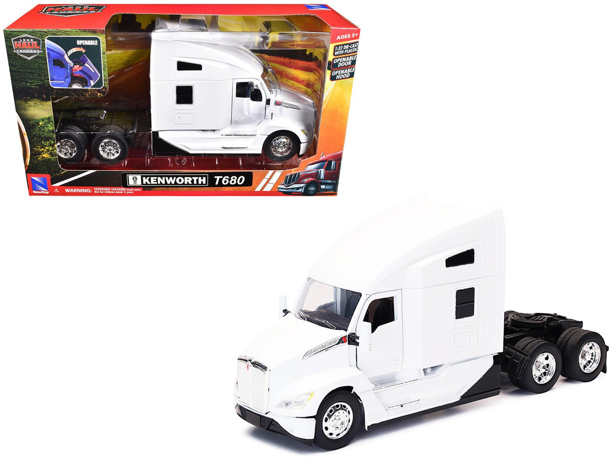 Kenworth T680 Truck Tractor White "Long Haul Truckers" Series 1/32 Diecast Model by New Ray  free shipping USA