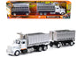 Kenworth W900 Dump Truck with Twin Dump Body White and Chrome "Long Haul Trucker" Series 1/43 Diecast Model by New Ray  free shipping USA