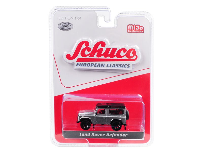 Land Rover Defender Silver "European Classics" Series Limited Edition to 2400 pieces Worldwide 1/64 Diecast Model Car by Schuco  free shipping USA