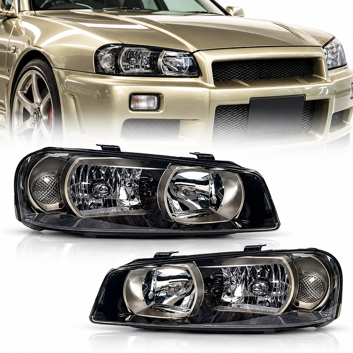 Japan Made LED Headlights for Nissan Skyline R34 GTR GTT