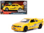 Leon's Nissan Skyline GT-R (BCNR33) Yellow Metallic with Graphics "Fast & Furious" Series 1/32 Diecast Model Car by Jada  free shipping USA