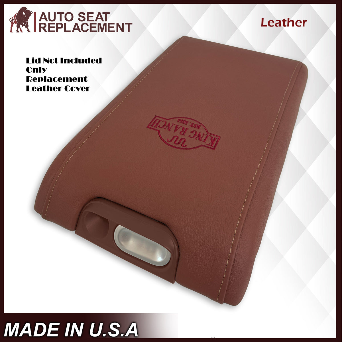2009-2012 Ford F150 King Ranch Center Armrest Console Lid GENUINE LEATHER /Synthetic Leather Replacement Cover